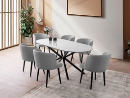 Hanah Home Aura - 3013 Mesa de Comedor Gris Claro